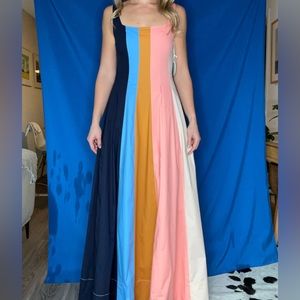 Staud Maxi Wells Dress Land and Sea color Size 4
